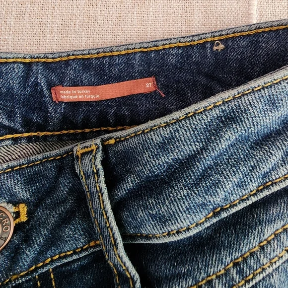 Pilcro Anthropologie Distressed Straight Jeans Women’s 27x26 Blue Denim - Picture 3 of 9